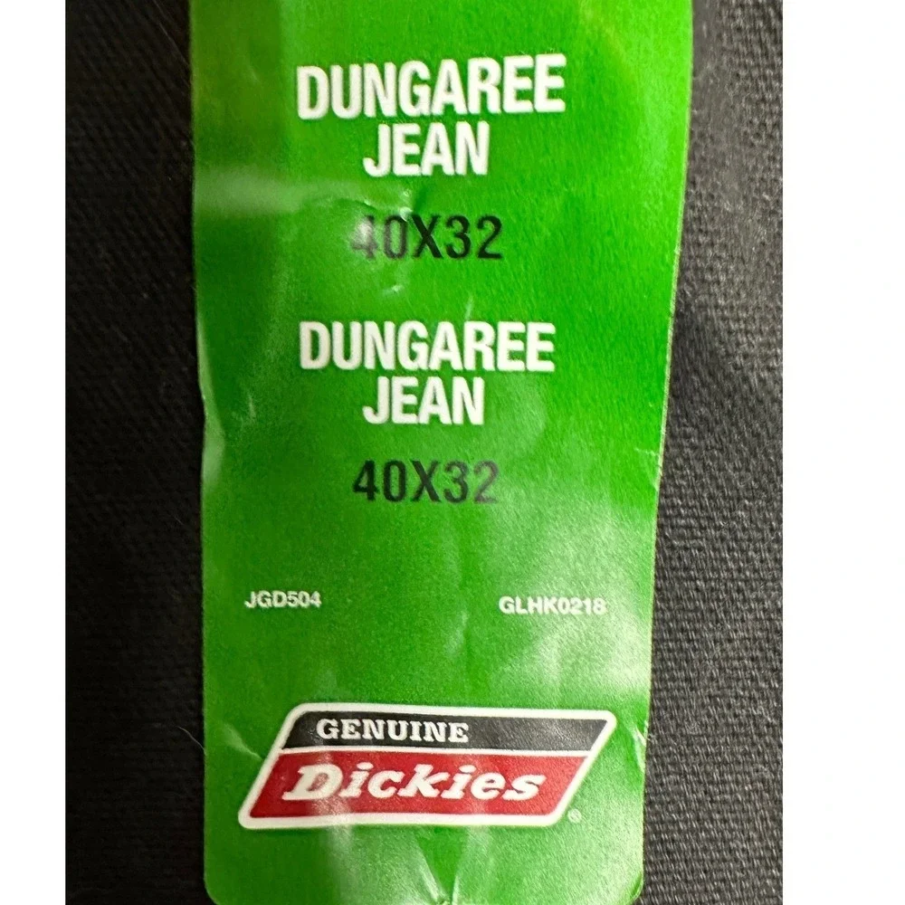 NEW Dickies Dungaree Jeans Men 40X32 Black Flex Regular Fit Straight Leg Stretch